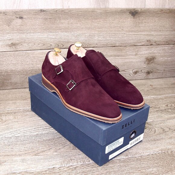 * NIB * $495 Nordstrom ZELLI Italia 10.5 M Bordo Goatskin Suede * add $15 Trees main image 15